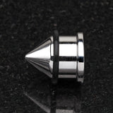 A Pair of Spike Nail Steel Single Flared Ear Gauge Plug