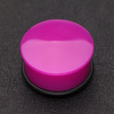 Detail View 1 of A Pair of Neon Colored UV Acrylic Single Flared Ear Gauge Plug-Purple