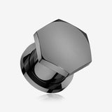 A Pair of Blackline Hexa Nut Push-Fit Single Flared Ear Gauge Plug