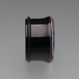 Detail View 3 of A Pair of Glow in the Dark Romantic Roses Single Flared Ear Gauge Plug-Purple