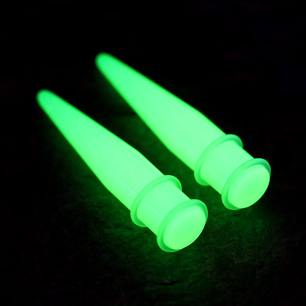 Detail View 2 of A Pair of Glow in the Dark Taper-Green