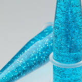 Detail View 2 of A Pair of Glitter UV Acrylic Taper-Blue