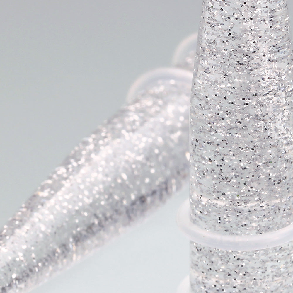Detail View 2 of A Pair of Glitter UV Acrylic Taper-Clear Gem
