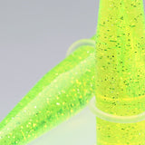 Detail View 2 of A Pair of Glitter UV Acrylic Taper-Green
