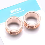 Detail View 2 of A Pair of Rose Gold PVD Steel Screw-Fit Ear Gauge Tunnel Plug