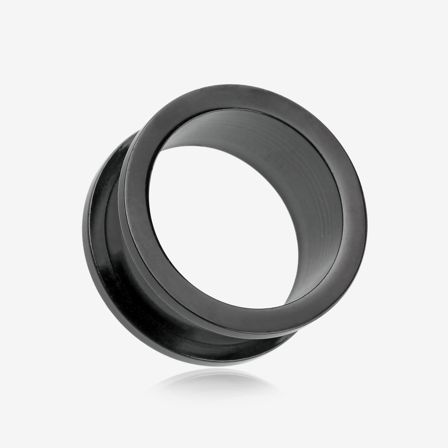 A Pair of Colorline Steel Screw-Fit Ear Gauge Tunnel Plug-Black