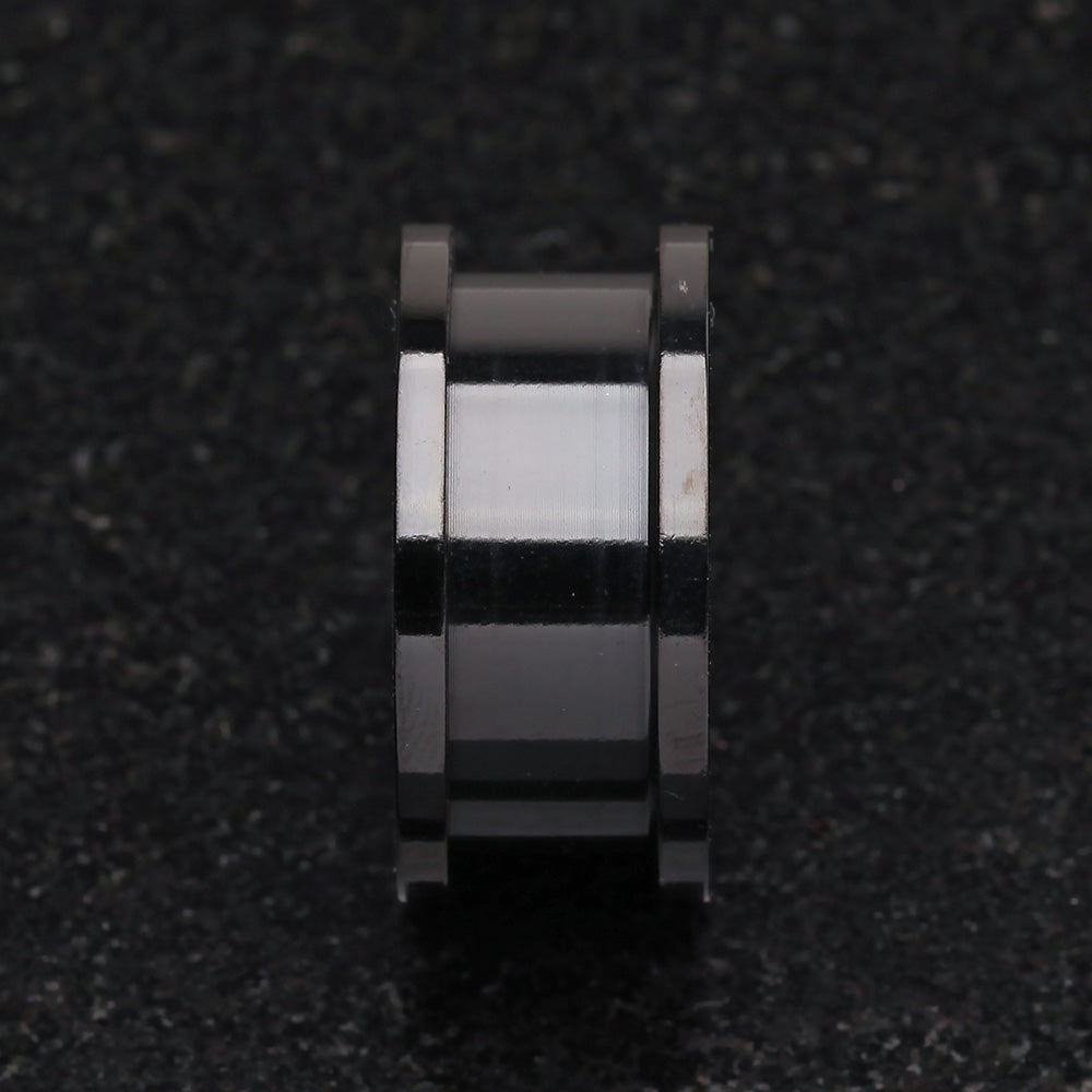 A Pair of Blackline Steel Screw-Fit Ear Gauge Tunnel Plug