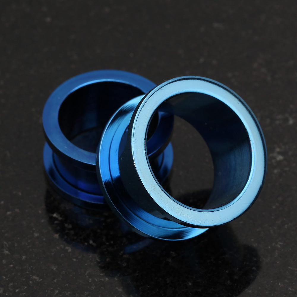 A Pair of Colorline Steel Screw-Fit Ear Gauge Tunnel Plug