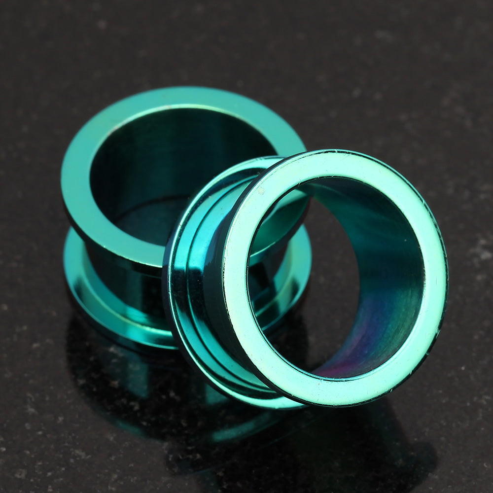 A Pair of Colorline Steel Screw-Fit Ear Gauge Tunnel Plug
