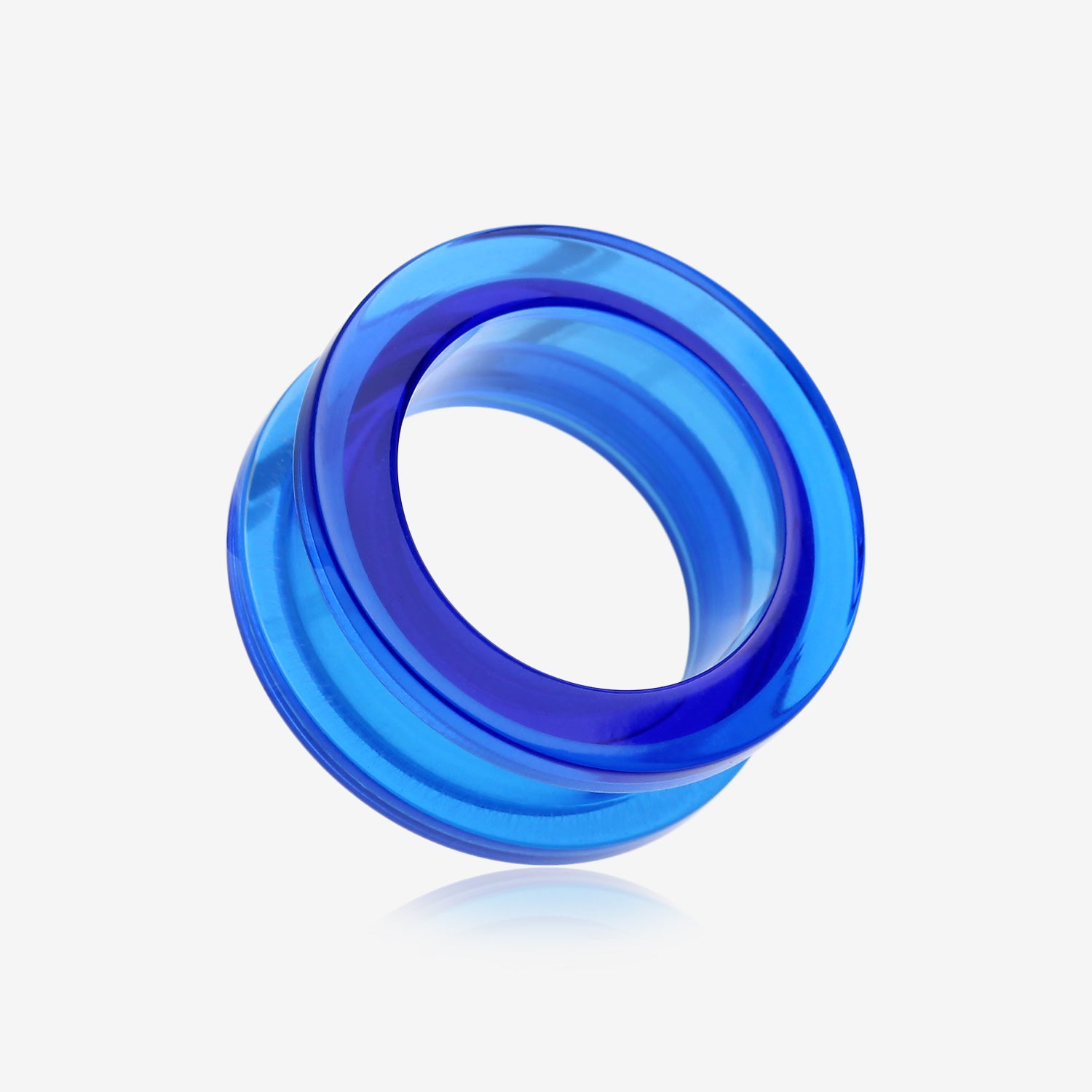 A Pair of Basic UV Acrylic Screw-Fit Ear Gauge Tunnel Plug-Blue