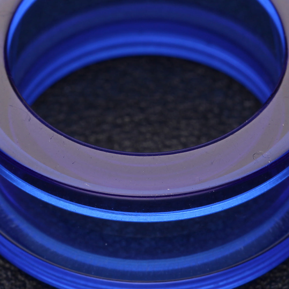 Detail View 3 of A Pair of Basic UV Acrylic Screw-Fit Ear Gauge Tunnel Plug-Blue