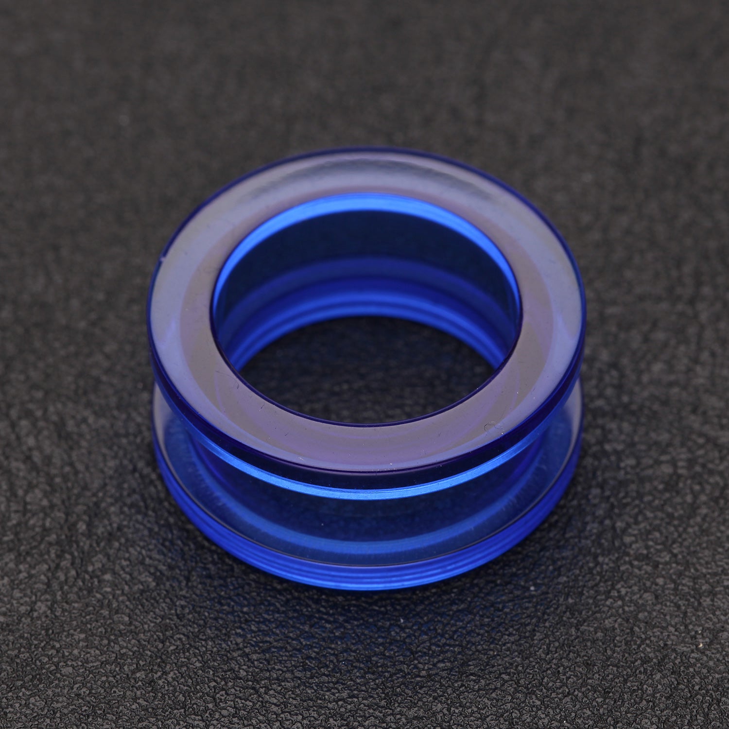 Detail View 1 of A Pair of Basic UV Acrylic Screw-Fit Ear Gauge Tunnel Plug-Blue
