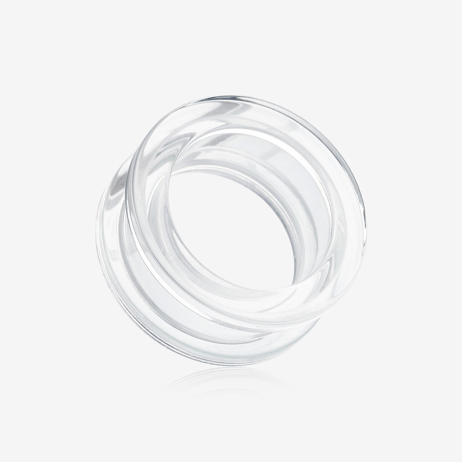 A Pair of Basic UV Acrylic Screw-Fit Ear Gauge Tunnel Plug-Clear