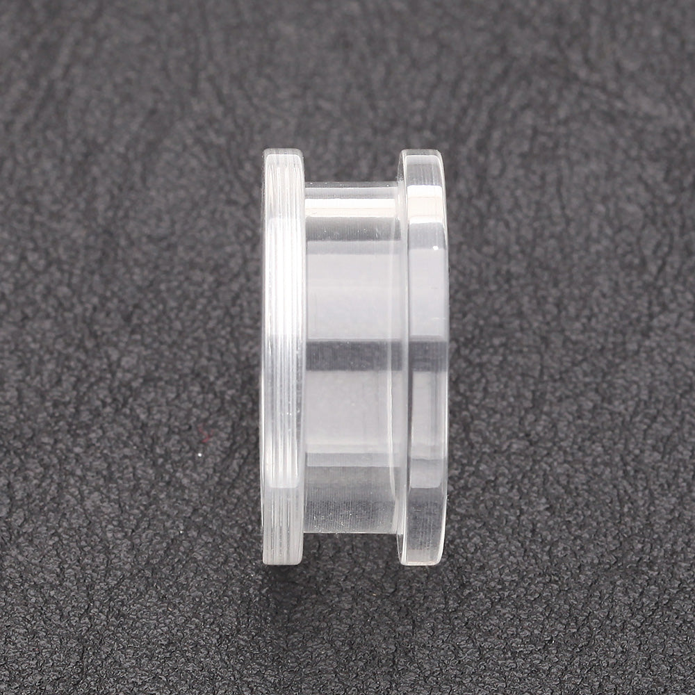 Detail View 2 of A Pair of Basic UV Acrylic Screw-Fit Ear Gauge Tunnel Plug-Clear Gem