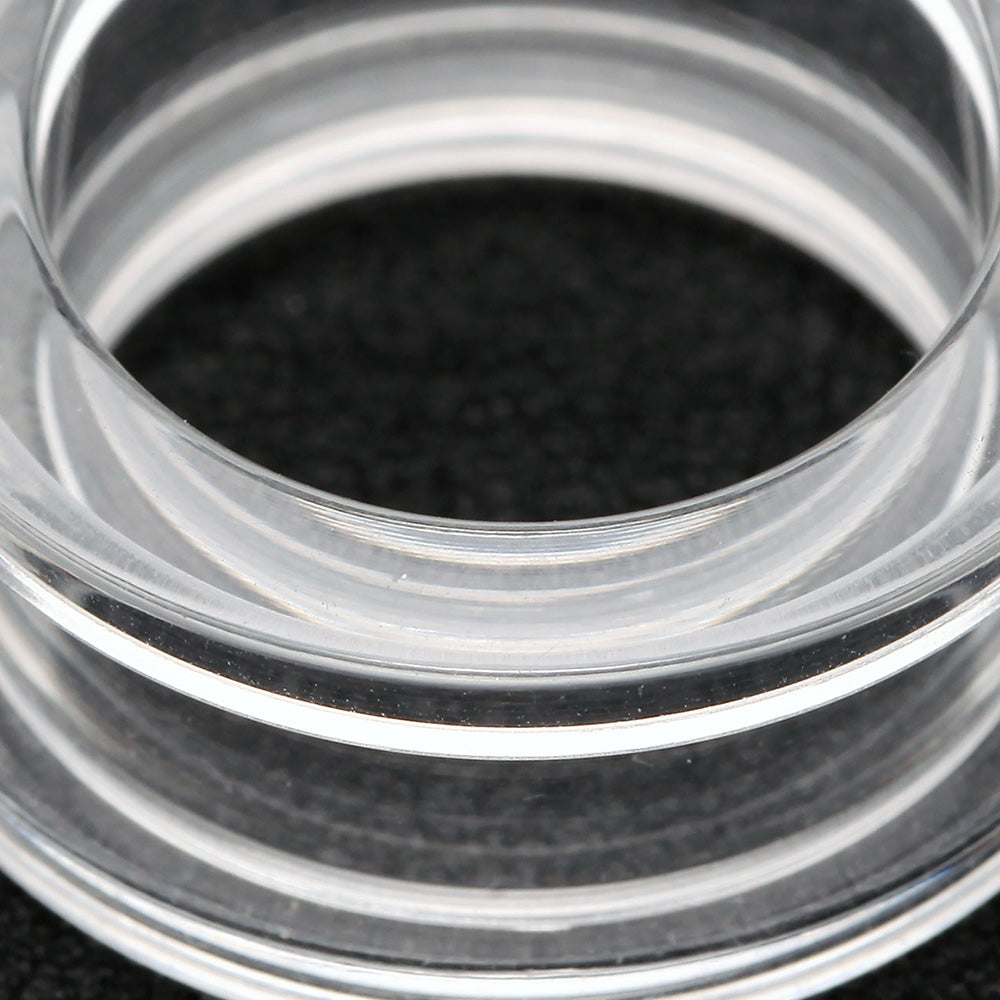 Detail View 3 of A Pair of Basic UV Acrylic Screw-Fit Ear Gauge Tunnel Plug-Clear Gem