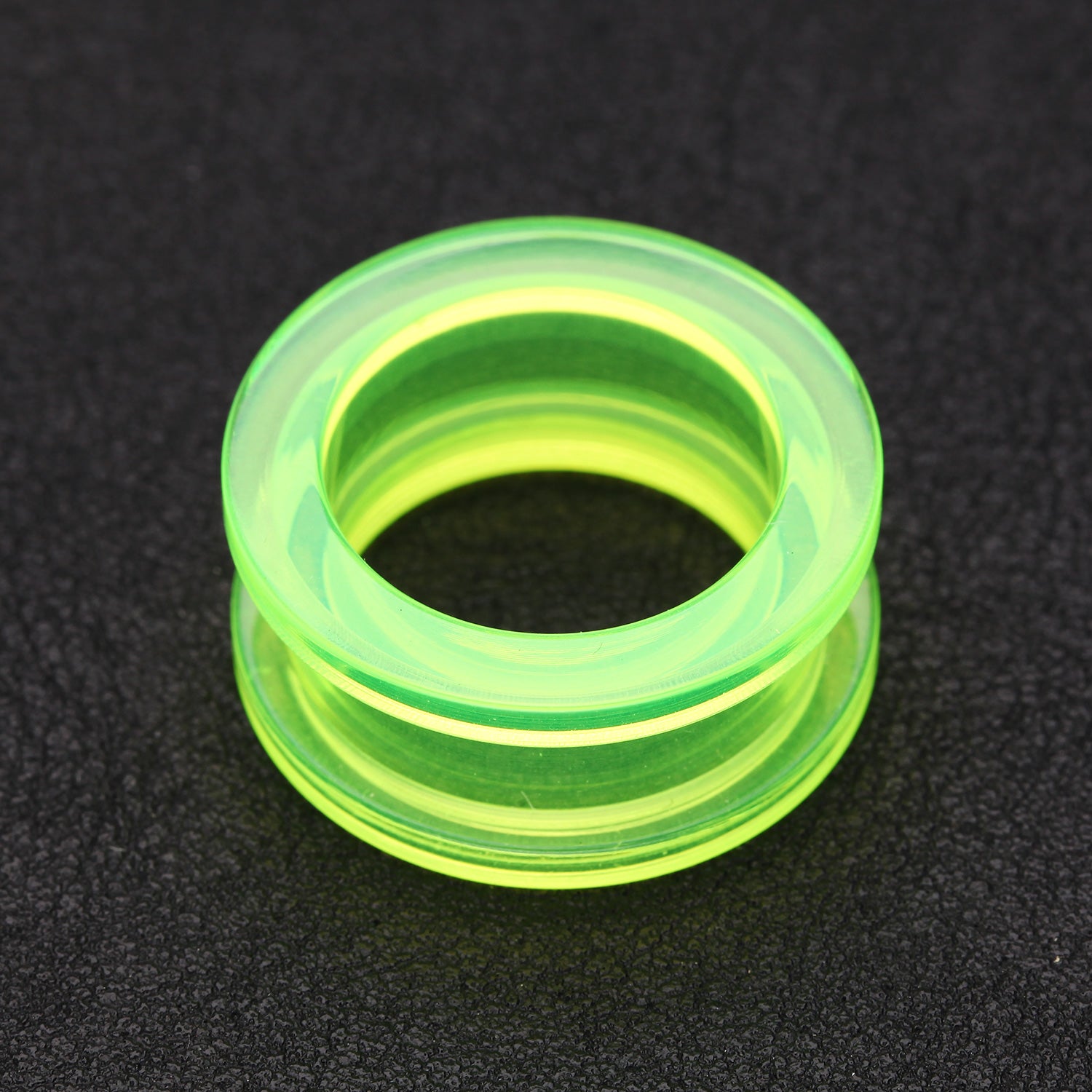 Detail View 1 of A Pair of Basic UV Acrylic Screw-Fit Ear Gauge Tunnel Plug-Green
