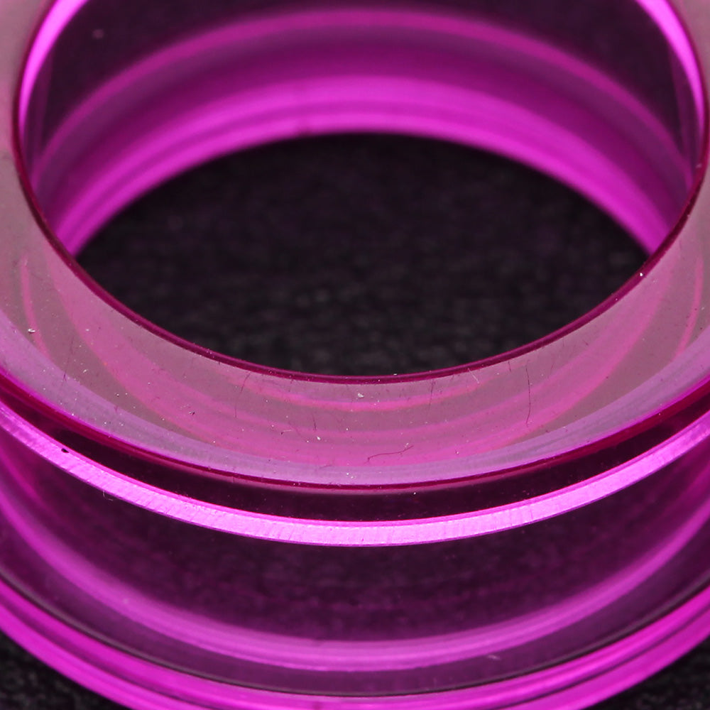 Detail View 3 of A Pair of Basic UV Acrylic Screw-Fit Ear Gauge Tunnel Plug-Purple