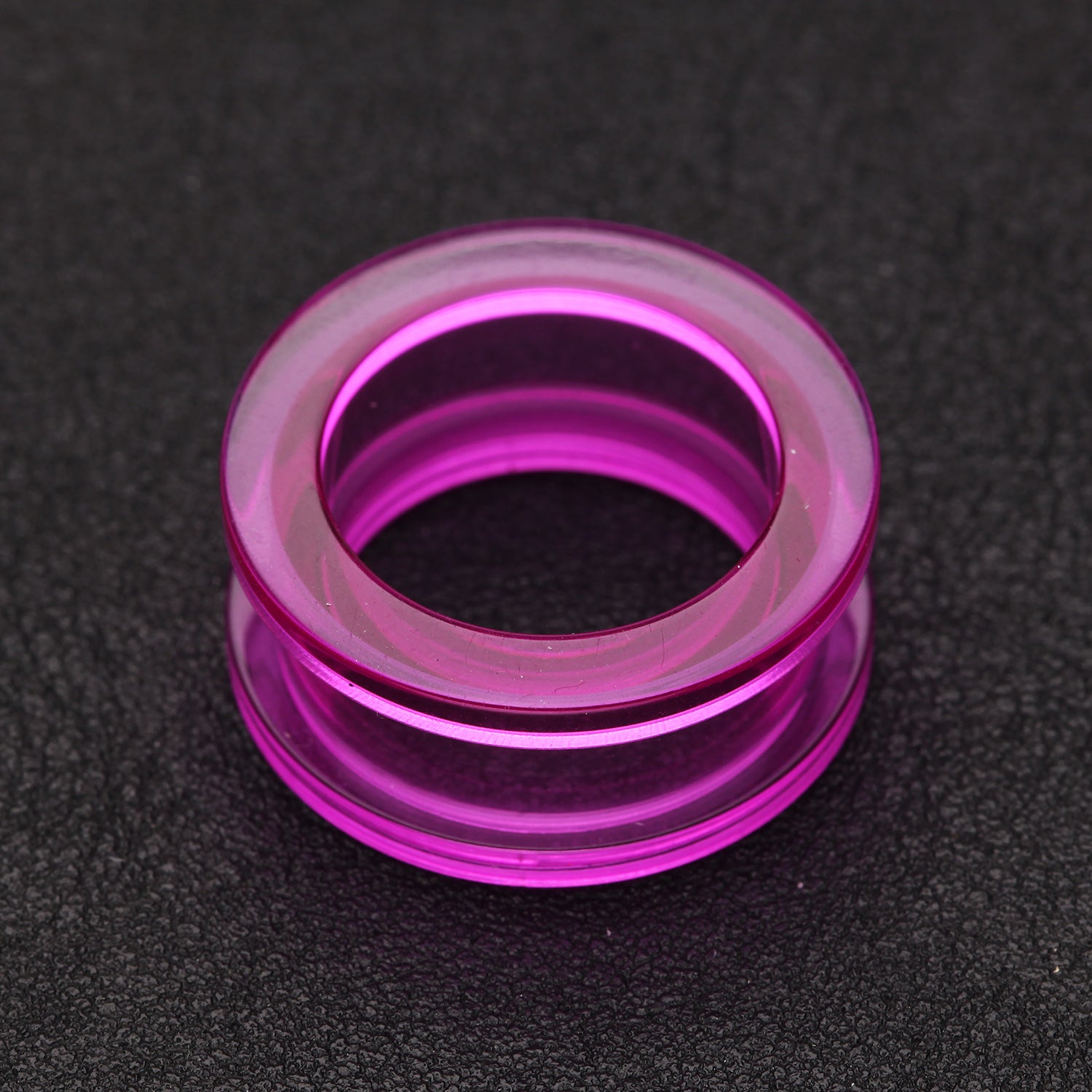 Detail View 1 of A Pair of Basic UV Acrylic Screw-Fit Ear Gauge Tunnel Plug-Purple