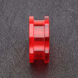 Detail View 2 of A Pair of Basic UV Acrylic Screw-Fit Ear Gauge Tunnel Plug-Red