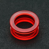 Detail View 1 of A Pair of Basic UV Acrylic Screw-Fit Ear Gauge Tunnel Plug-Red