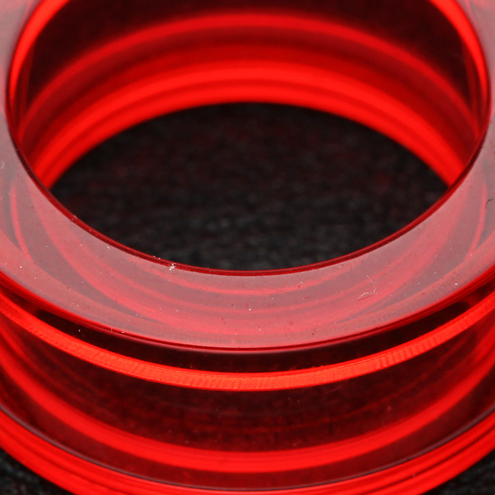 Detail View 3 of A Pair of Basic UV Acrylic Screw-Fit Ear Gauge Tunnel Plug-Red