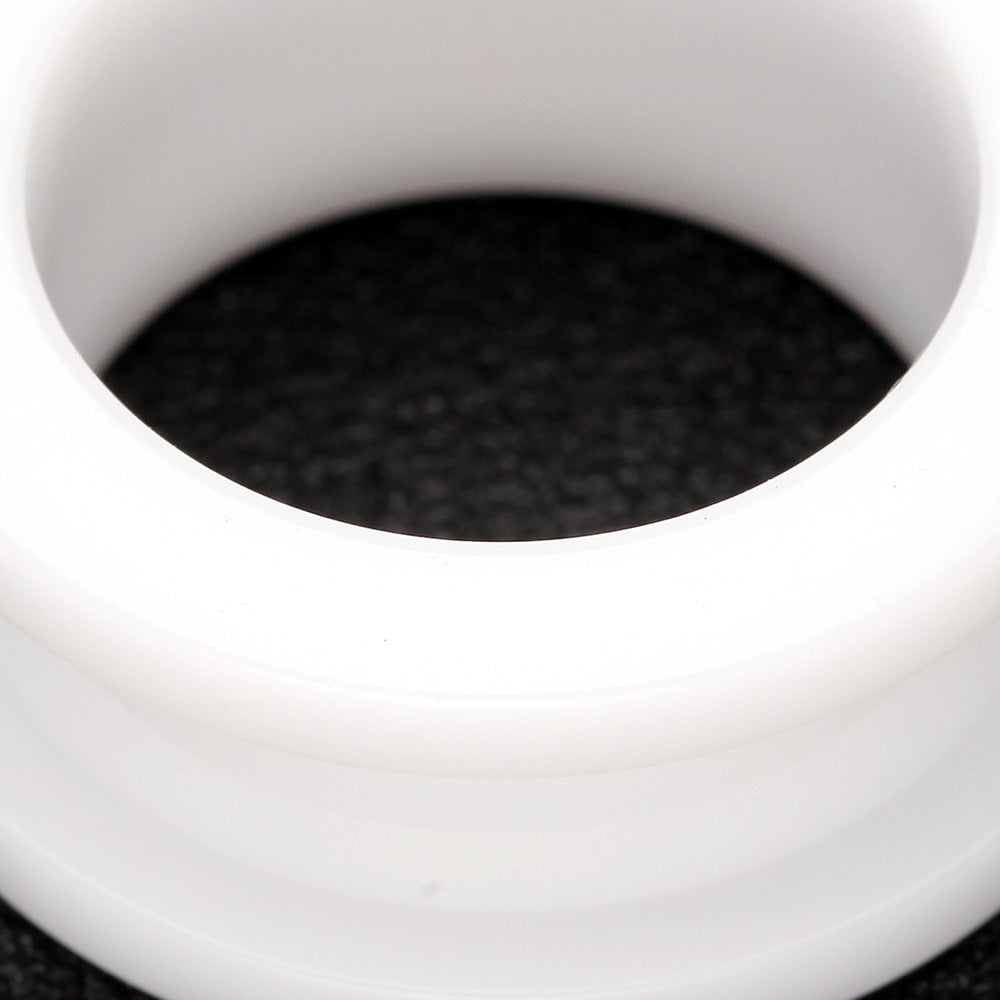 Detail View 3 of A Pair of Basic UV Acrylic Screw-Fit Ear Gauge Tunnel Plug-White