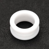 Detail View 1 of A Pair of Basic UV Acrylic Screw-Fit Ear Gauge Tunnel Plug-White