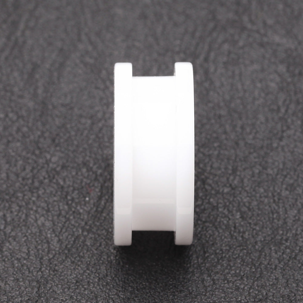 Detail View 2 of A Pair of Basic UV Acrylic Screw-Fit Ear Gauge Tunnel Plug-White