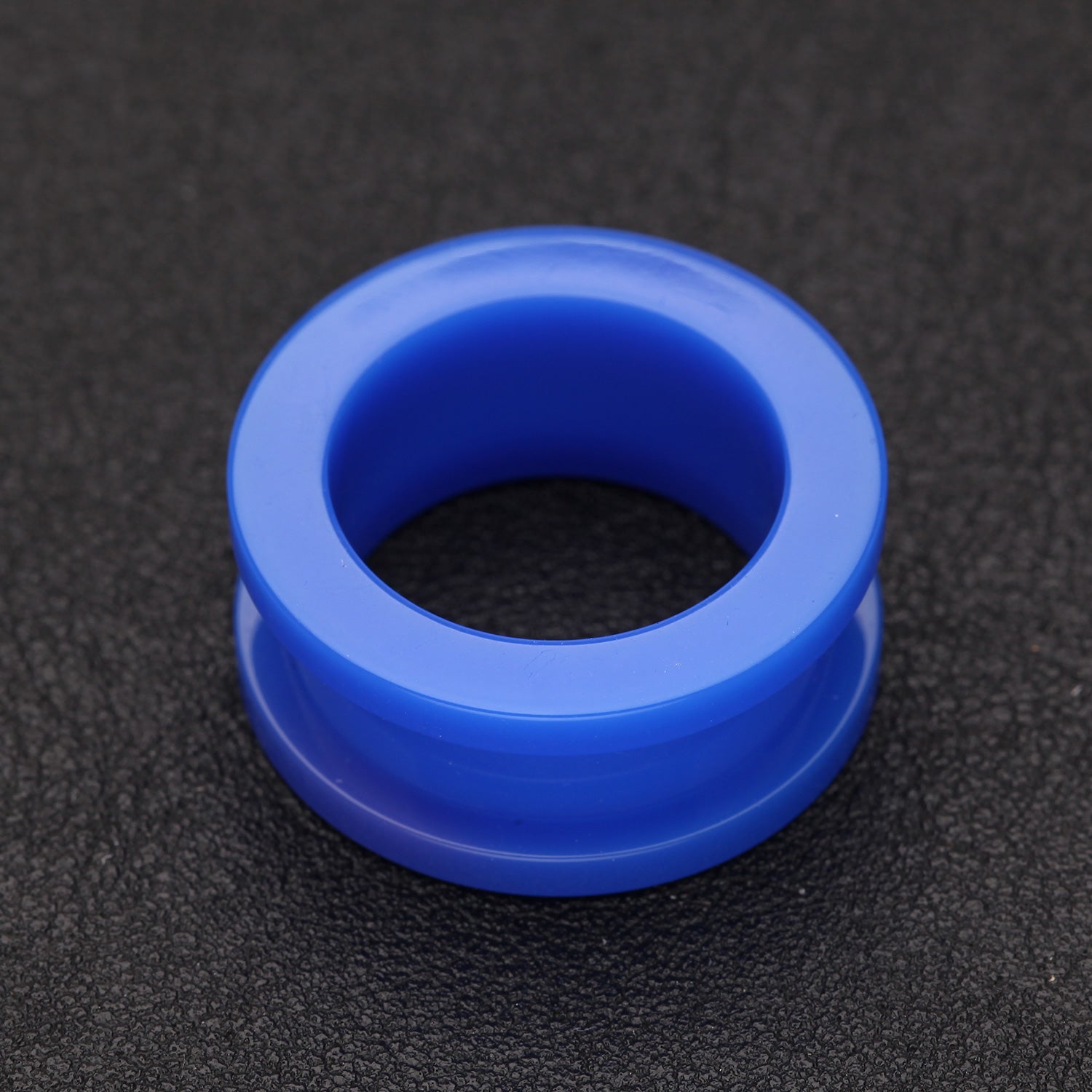 Detail View 1 of A Pair of Neon Colored UV Acrylic Screw-Fit Ear Gauge Tunnel Plug-Blue