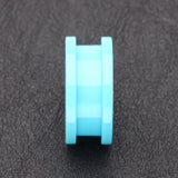 Detail View 2 of A Pair of Neon Colored UV Acrylic Screw-Fit Ear Gauge Tunnel Plug-Light Blue