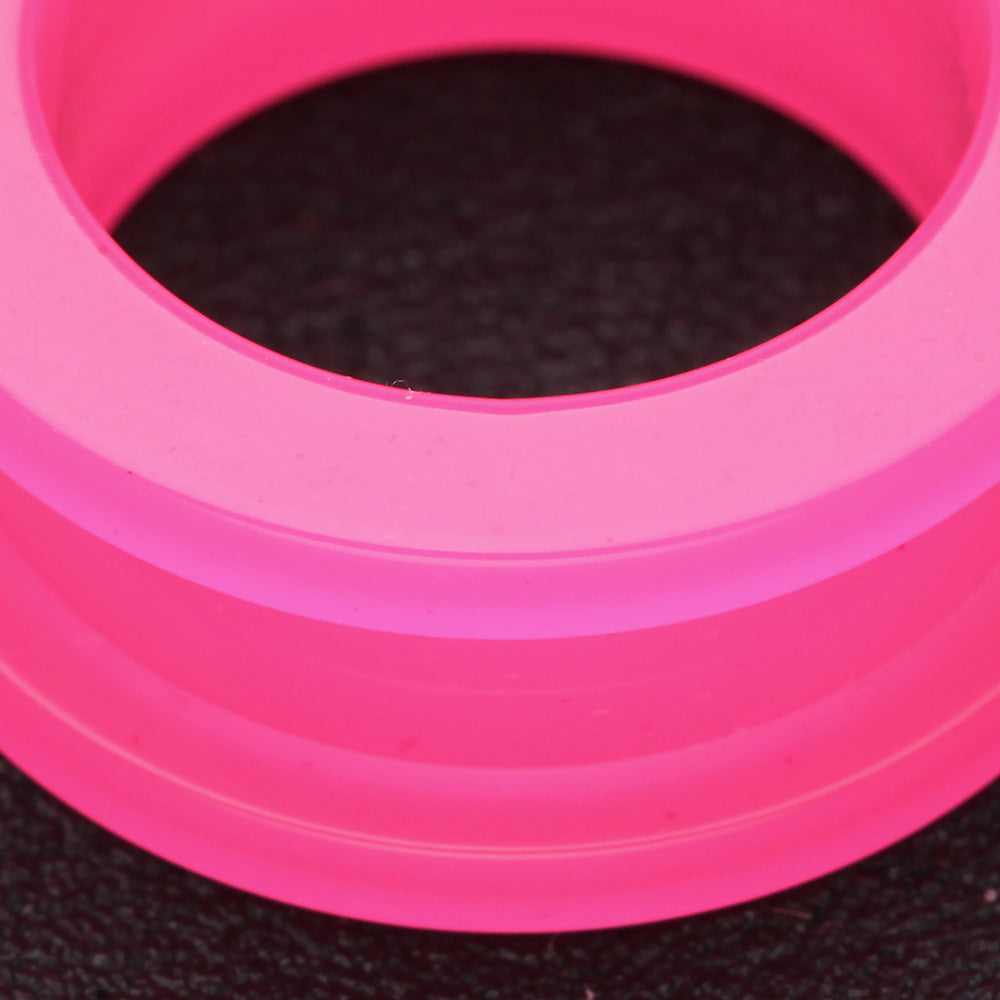 Detail View 3 of A Pair of Neon Colored UV Acrylic Screw-Fit Ear Gauge Tunnel Plug-Pink