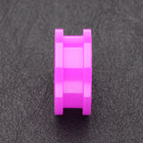 Detail View 2 of A Pair of Neon Colored UV Acrylic Screw-Fit Ear Gauge Tunnel Plug-Purple