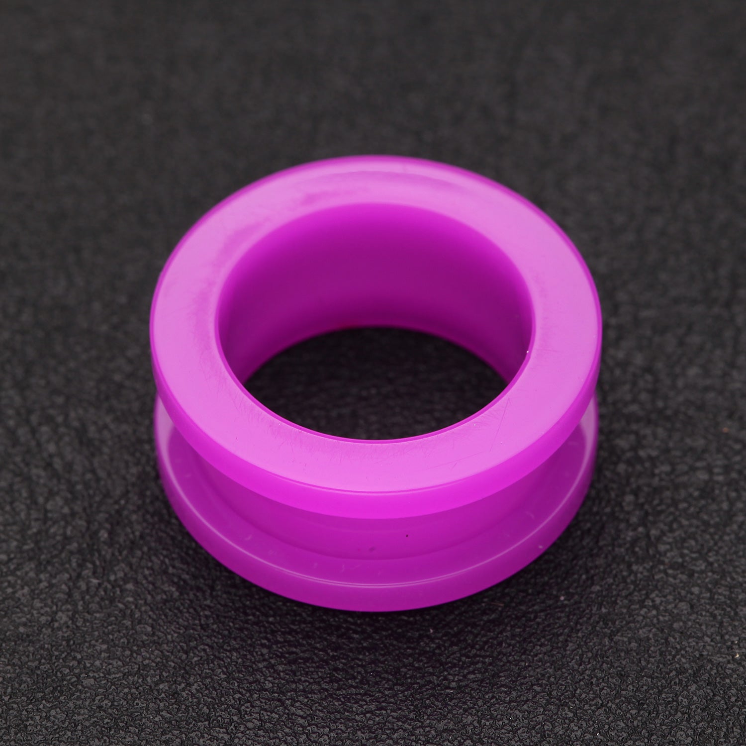 Detail View 1 of A Pair of Neon Colored UV Acrylic Screw-Fit Ear Gauge Tunnel Plug-Purple