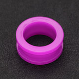 Detail View 1 of A Pair of Neon Colored UV Acrylic Screw-Fit Ear Gauge Tunnel Plug-Purple