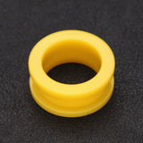 Detail View 1 of A Pair of Neon Colored UV Acrylic Screw-Fit Ear Gauge Tunnel Plug-Yellow