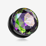 A Pair of Blackline Sparkle Steel Magnum Hollow Screw-Fit Plug