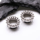 Detail View 1 of A Pair of Skulls Circle of Doom Screw-Fit Steel Tunnel Plug