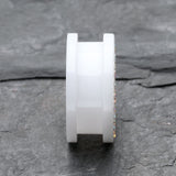 Detail View 2 of A Pair of Multi-Gem Sparkle Acrylic Flesh Tunnel Ear Gauge Plug-White