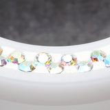 Detail View 3 of A Pair of Multi-Gem Sparkle Acrylic Flesh Tunnel Ear Gauge Plug-White