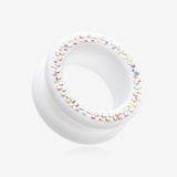 A Pair of Multi-Gem Sparkle Acrylic Flesh Tunnel Ear Gauge Plug