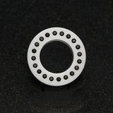 Detail View 2 of A Pair of Gems Encircle Screw-Fit Ear Gauge Tunnel Plug-White/Black