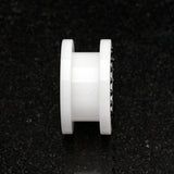 Detail View 3 of A Pair of Gems Encircle Screw-Fit Ear Gauge Tunnel Plug-White/Black