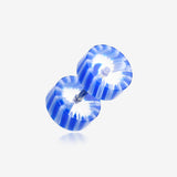 A Pair of Pinwheel Stripe UV Acrylic Faux Gauge Plug Earring*
