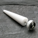 A Pair of Glow in the Dark Peace Acrylic Faux Taper Earring-Clear/White