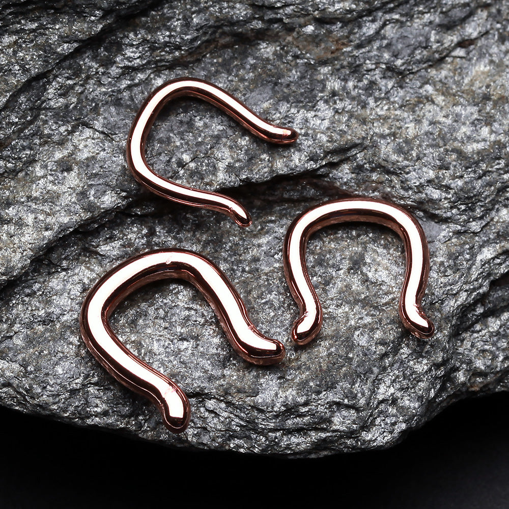 Detail View 2 of Rose Gold PVD Steel Septum Ring-Rose Gold