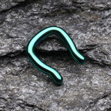 Detail View 1 of Blackline Steel Septum Ring-Green