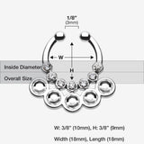 Aureole Gemina Sparkle Fake Septum Clip-On Ring-Clear