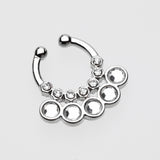 Aureole Gemina Sparkle Fake Septum Clip-On Ring-Clear