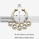 Golden Aureole Gemina Sparkle Fake Septum Clip-On Ring-Clear