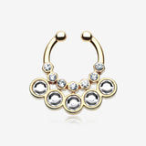 Golden Aureole Gemina Sparkle Fake Septum Clip-On Ring*